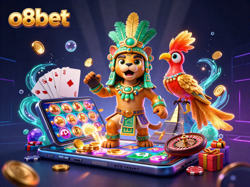 Engage with thrilling casino adventures at o8bet, showcasing vibrant 3D Mayan elements and dynamic gaming features.