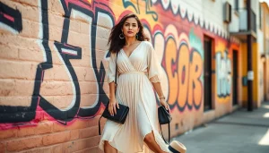 Celebrate the essence of Women Fashion with a confident young woman in a trendy urban outfit.