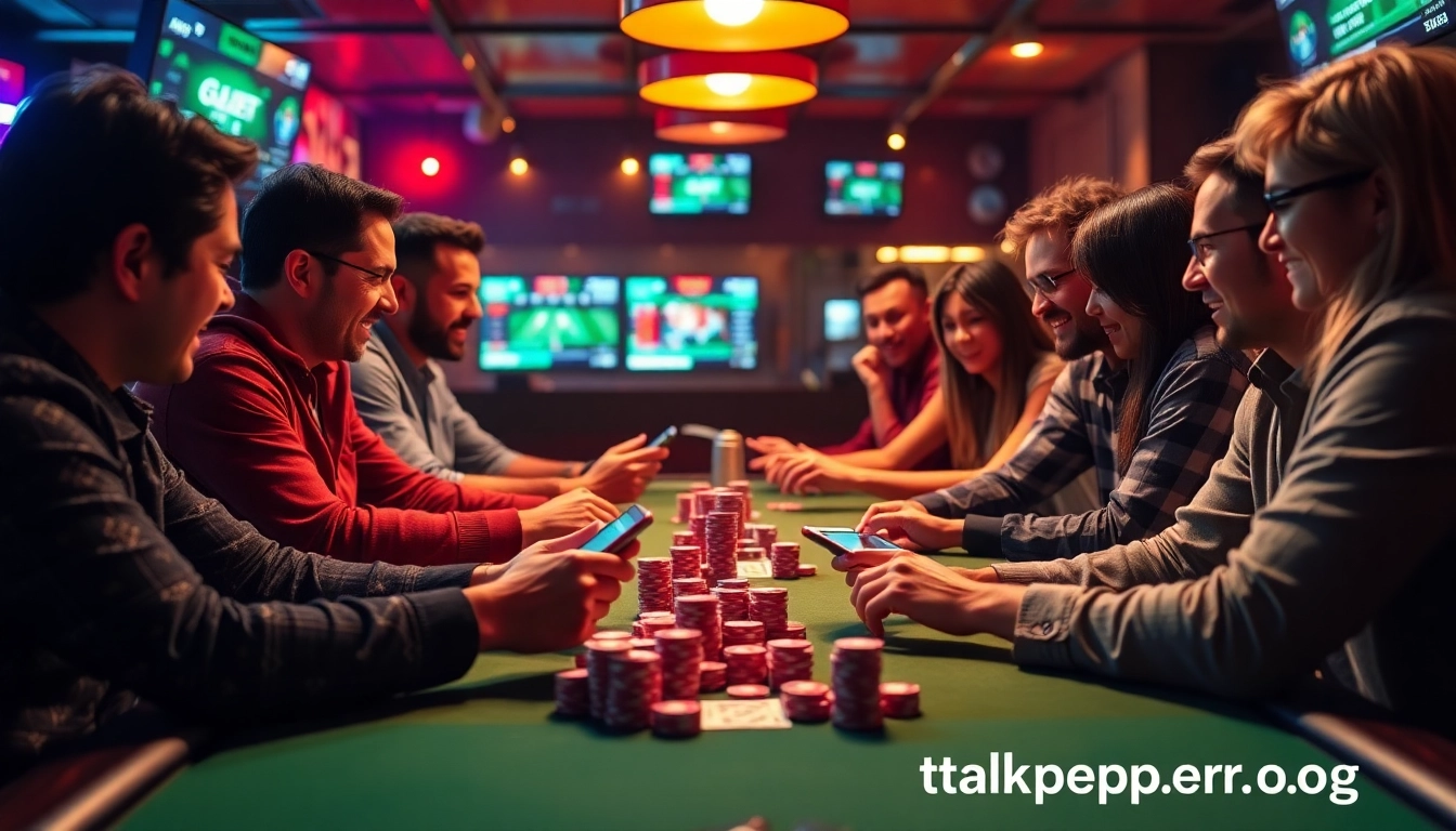Engaging sports betting discussion with friends at a table, referencing https://talkprep.org/ for responsible gambling insights.