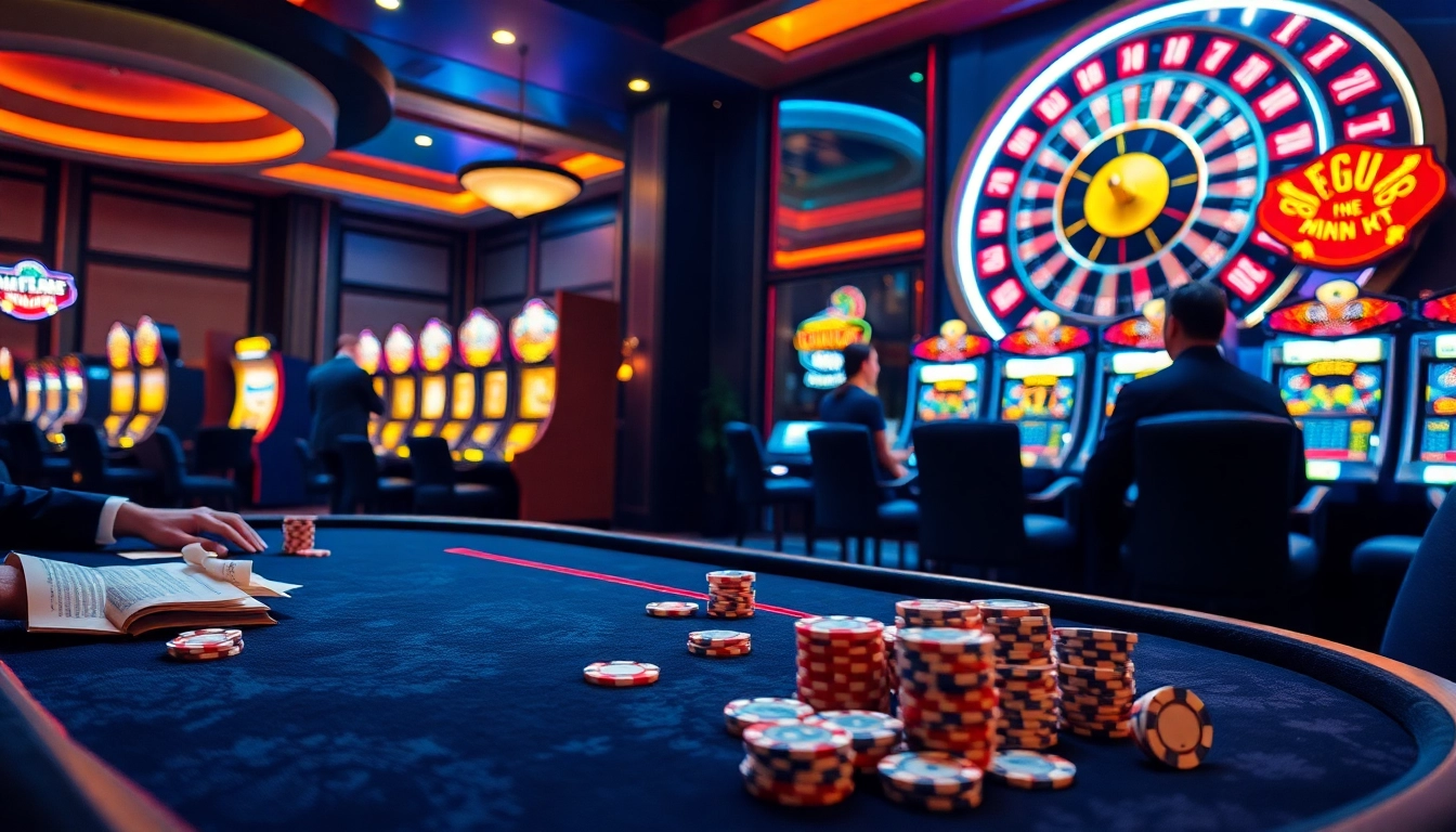 Experience the excitement of Nhà cái Thabet with vibrant casino games and luxurious betting tables.