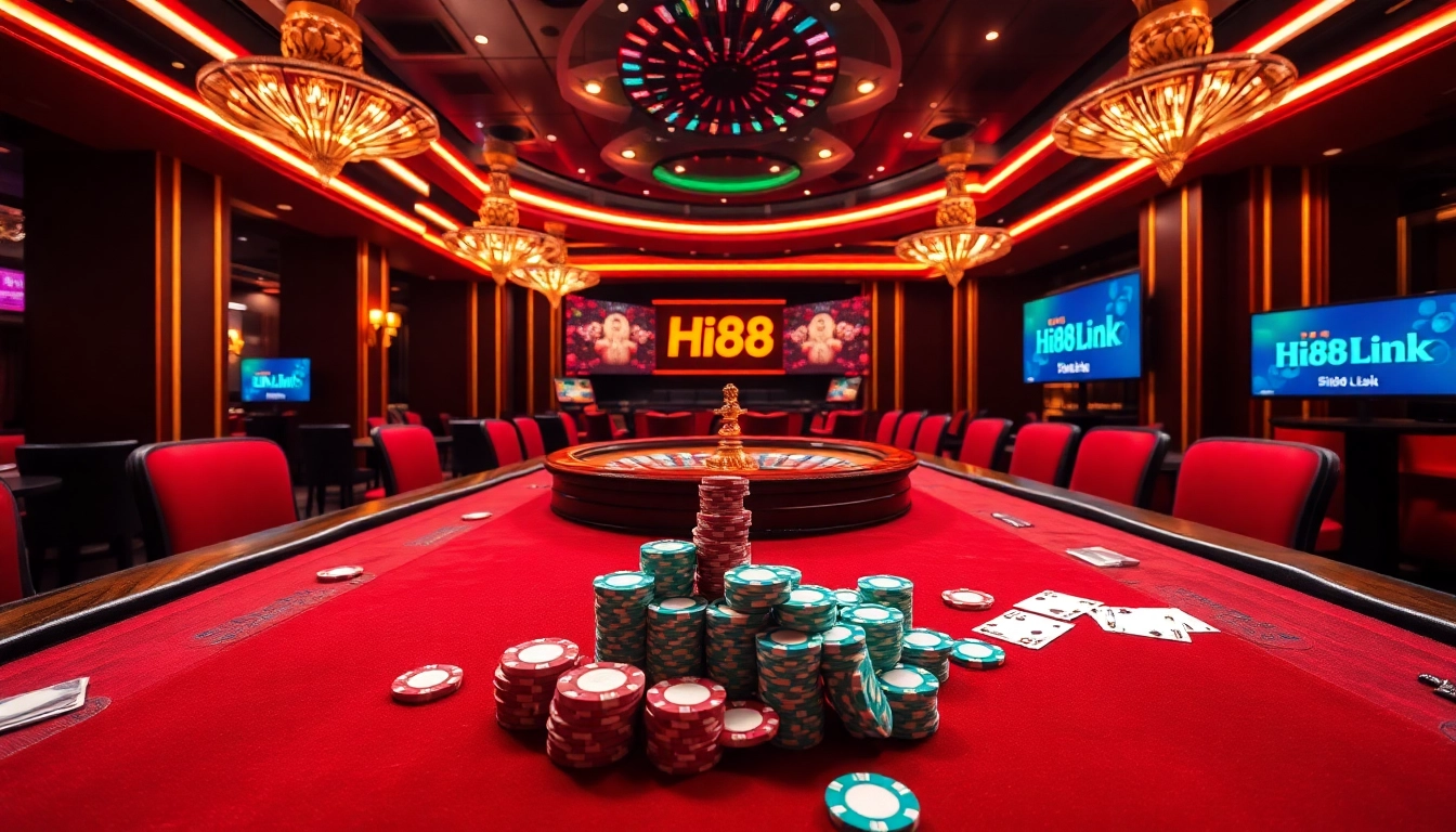 Experience the thrill of gambling at a casino with the Hi88 Link in action.