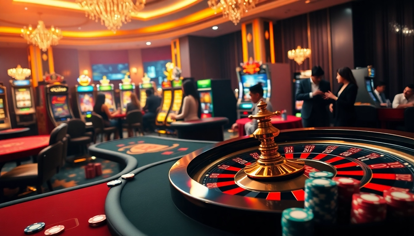 Experience the thrill of fb88 with players enjoying vibrant casino games and exciting betting action.