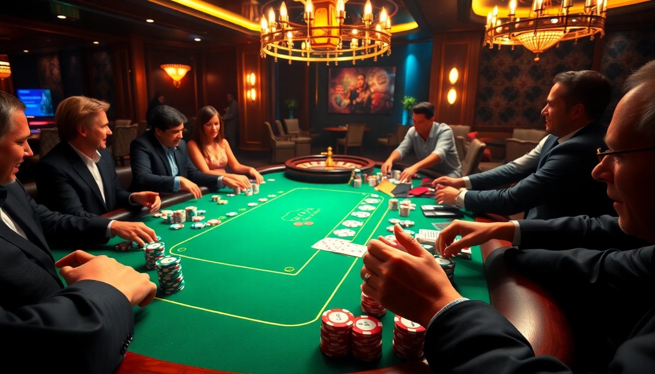 Experience luxury gaming with a poker table scene at https://af88.space/, showcasing vibrant chips and cards.