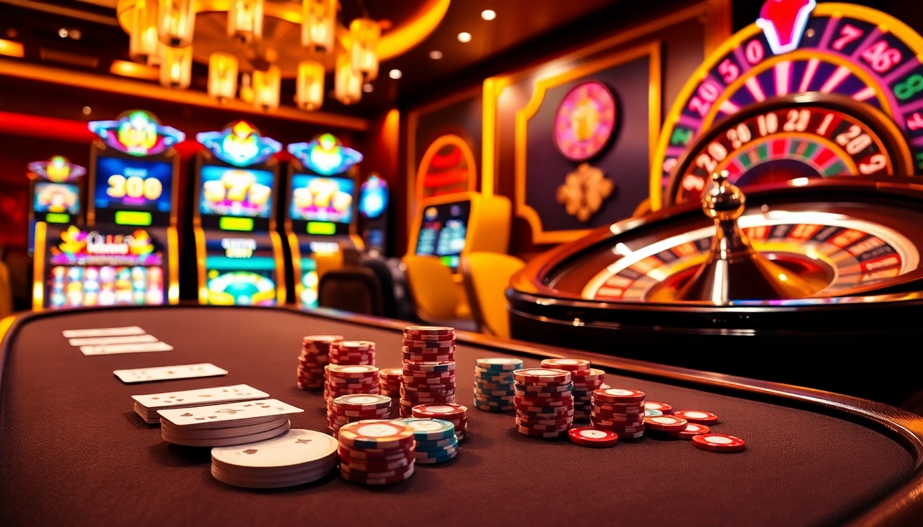 rút tiền five88 at a luxury casino poker table with vibrant slots and roulette