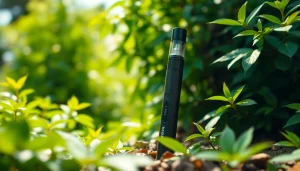 Buy DMT vape pen placed prominently in nature, emphasizing relaxation and exploration.