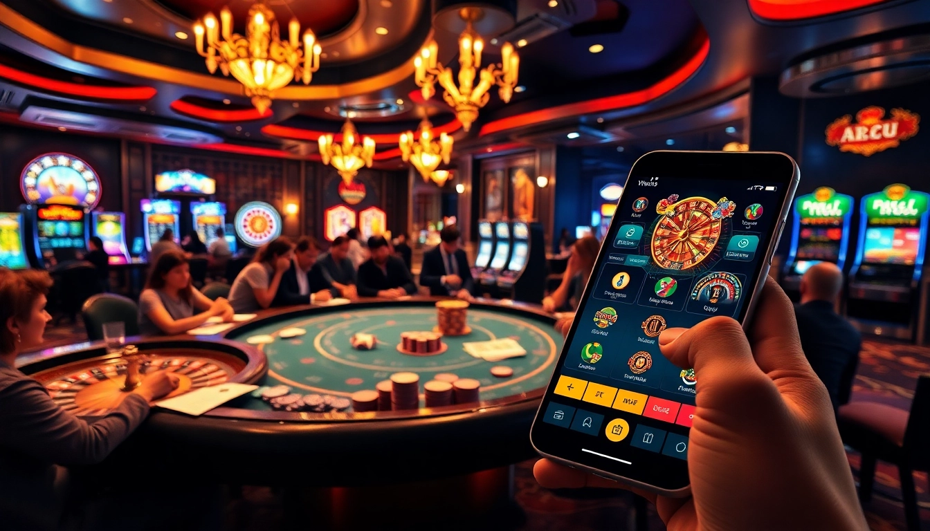 Experience the luxury of abc8 uy tín with an engaging casino scene featuring vibrant tables and players.