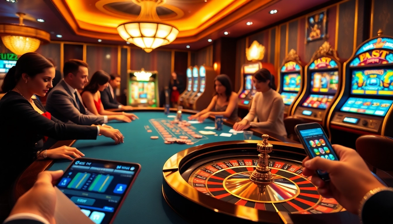 Players enjoying a thrilling moment at the vz99 casino roulette table under luxurious golden lighting.