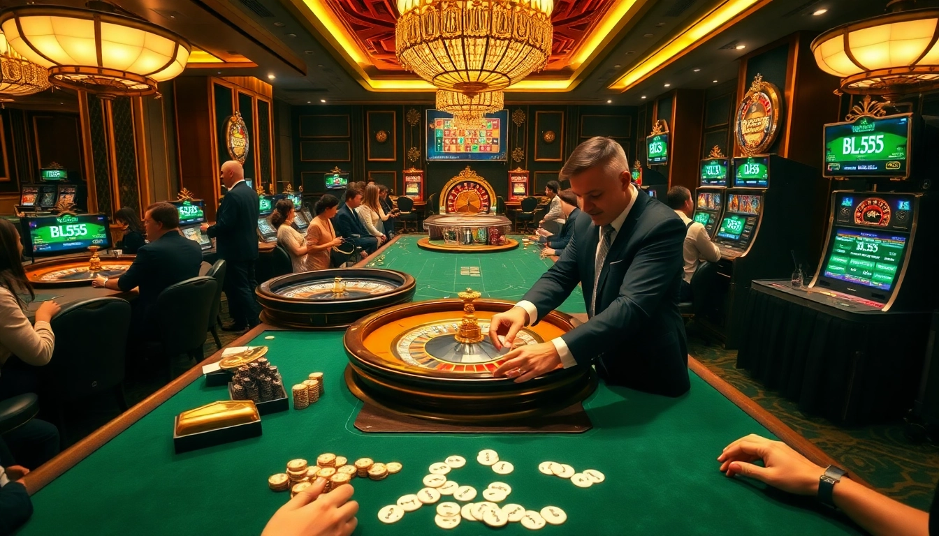 Players engage in exciting casino games at BL555, a premier gambling destination with thrilling action.
