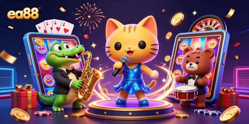 ea88 offers thrilling casino experiences with vibrant characters and engaging games.